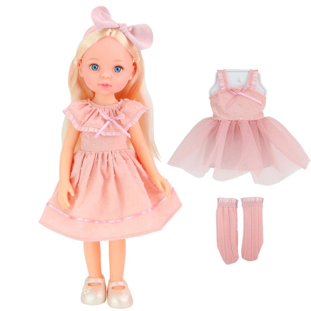Кукла с дрехи за преобличане, Little Milly, Розова, 33 см