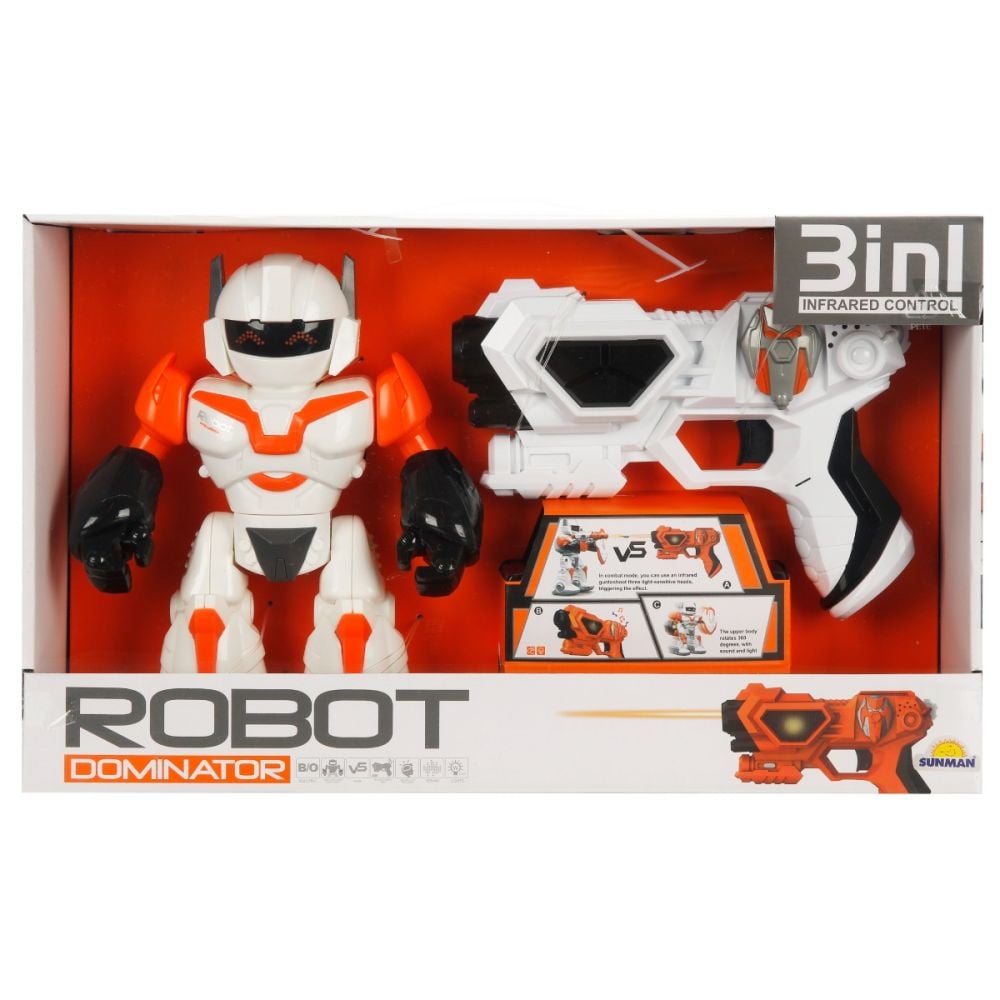Интерактивен робот 3 в 1 с пистолет, Sunman, Dominator