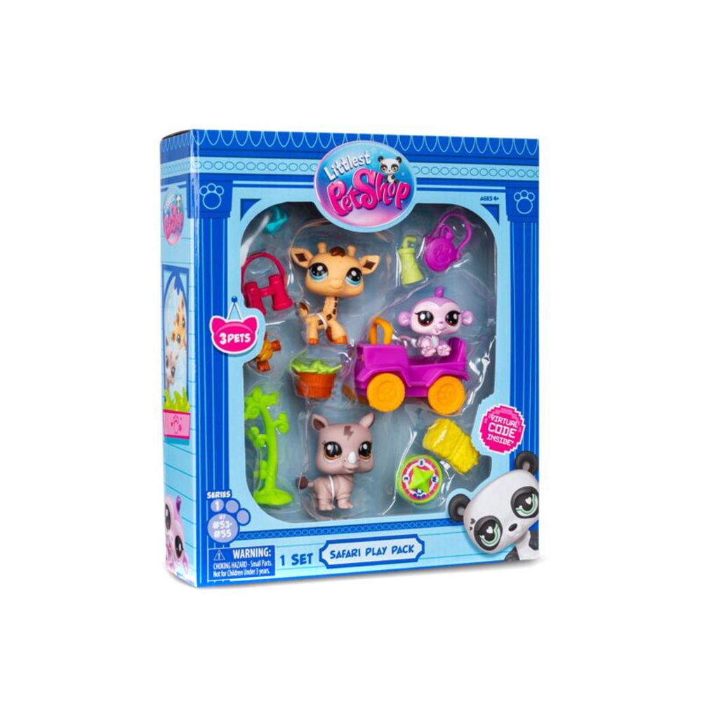 Комплект за игра с 3 животни, Littlest Pet Shop, Сафари