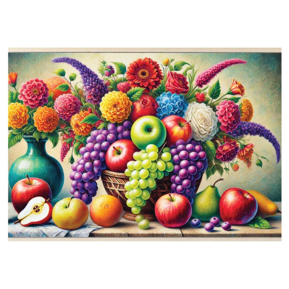 Пъзел Witty Puzzlezz, Декорация с плодове и цветя, 250 части