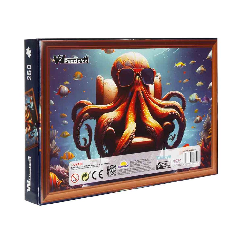 Пъзел Witty Puzzlezz, Октопод с очила, 250 части