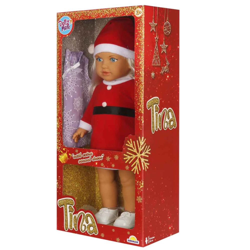 Кукла Тина в празничен тоалет и ежедневна рокля, Dollz n More, 45 см