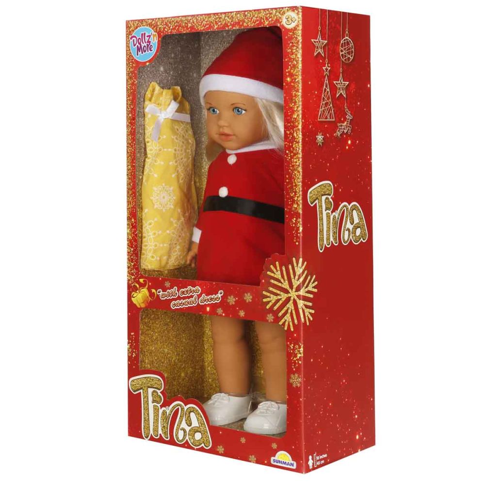 Кукла Тина в празничен тоалет и ежедневна рокля, Dollz n More, 45 см