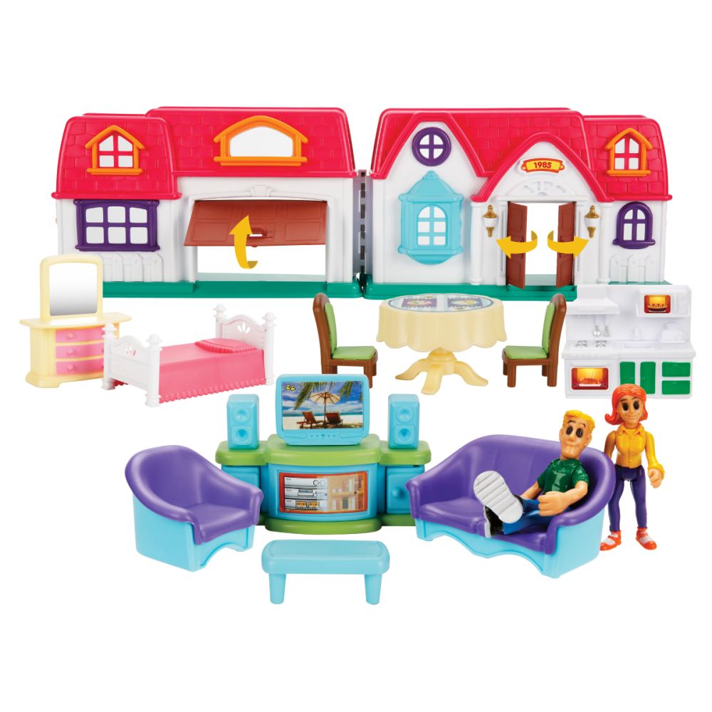 Комплект за игра къщичка и 2 фигурки, Hommy, Home Sweet Home, 14 части