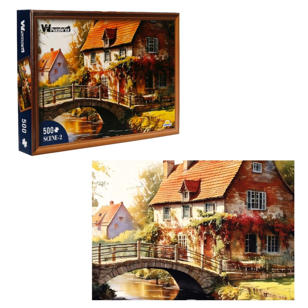 Пъзел Witty Puzzlezz, Мост и къща, 500 части