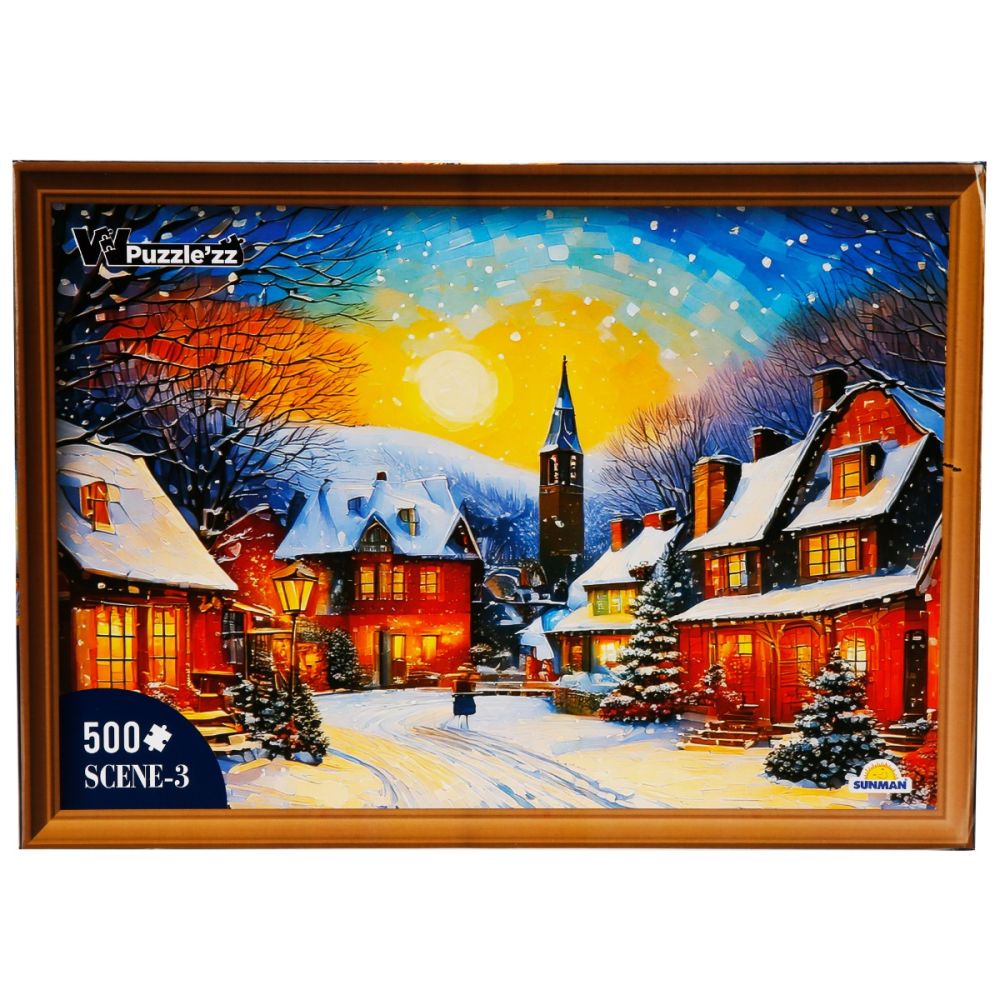 Пъзел Witty Puzzlezz, Зимен пейзаж, 500 части