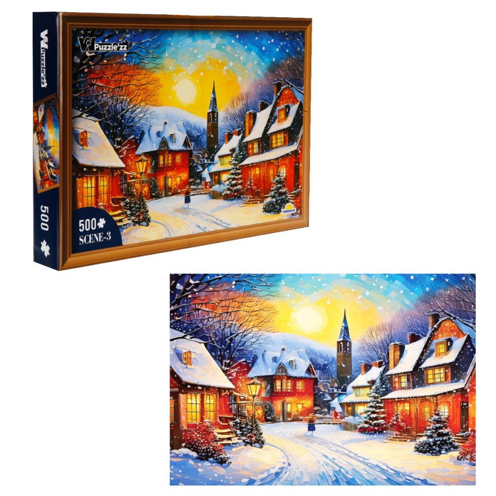 Пъзел Witty Puzzlezz, Зимен пейзаж, 500 части