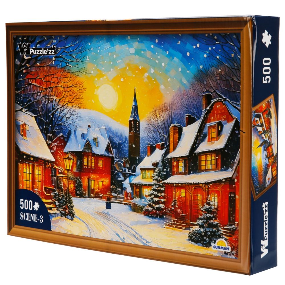 Пъзел Witty Puzzlezz, Зимен пейзаж, 500 части