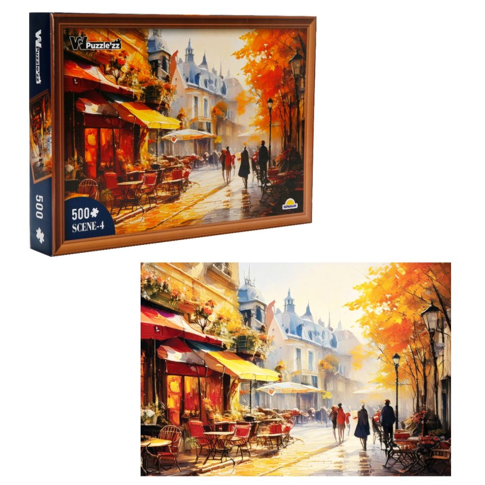 Пъзел Witty Puzzlezz, Улица с кафене, 500 части