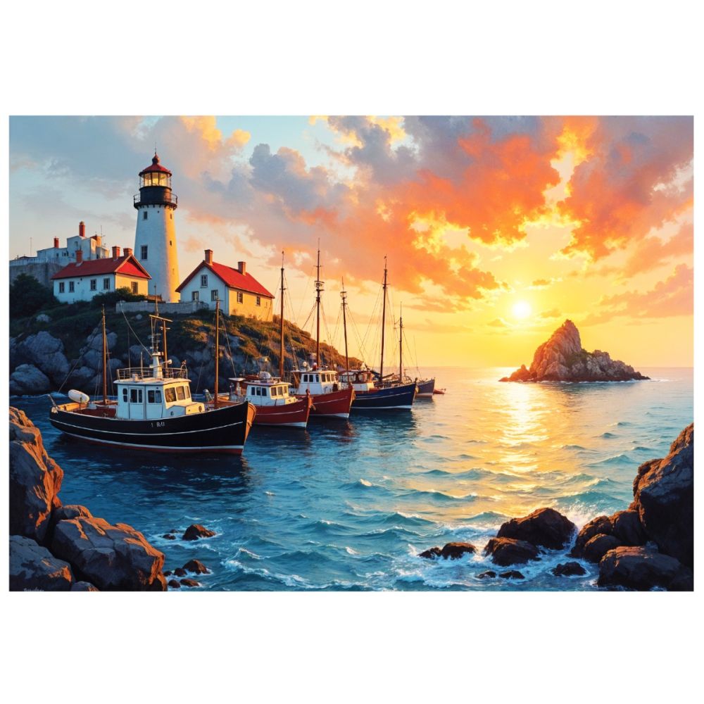 Пъзел Witty Puzzlezz, Рибарско село, 500 части