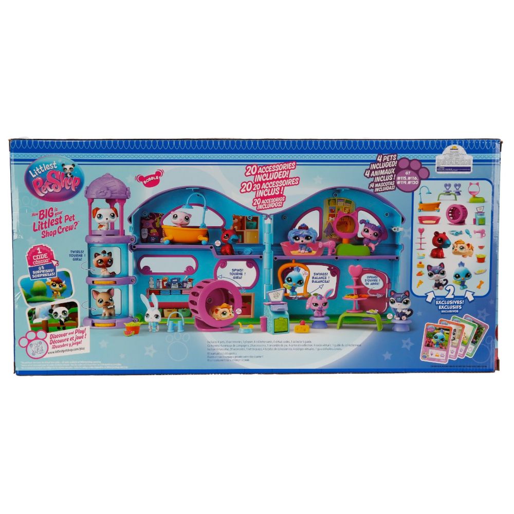 Комплект от 4 фигурки и 20 аксесоара, Littlest Pet Shop, Deluxe Playset