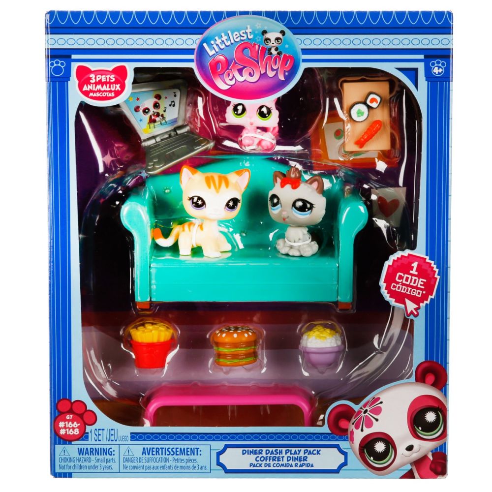 Комплект от 3 фигурки, Littlest Pet Shop, Diner Dash