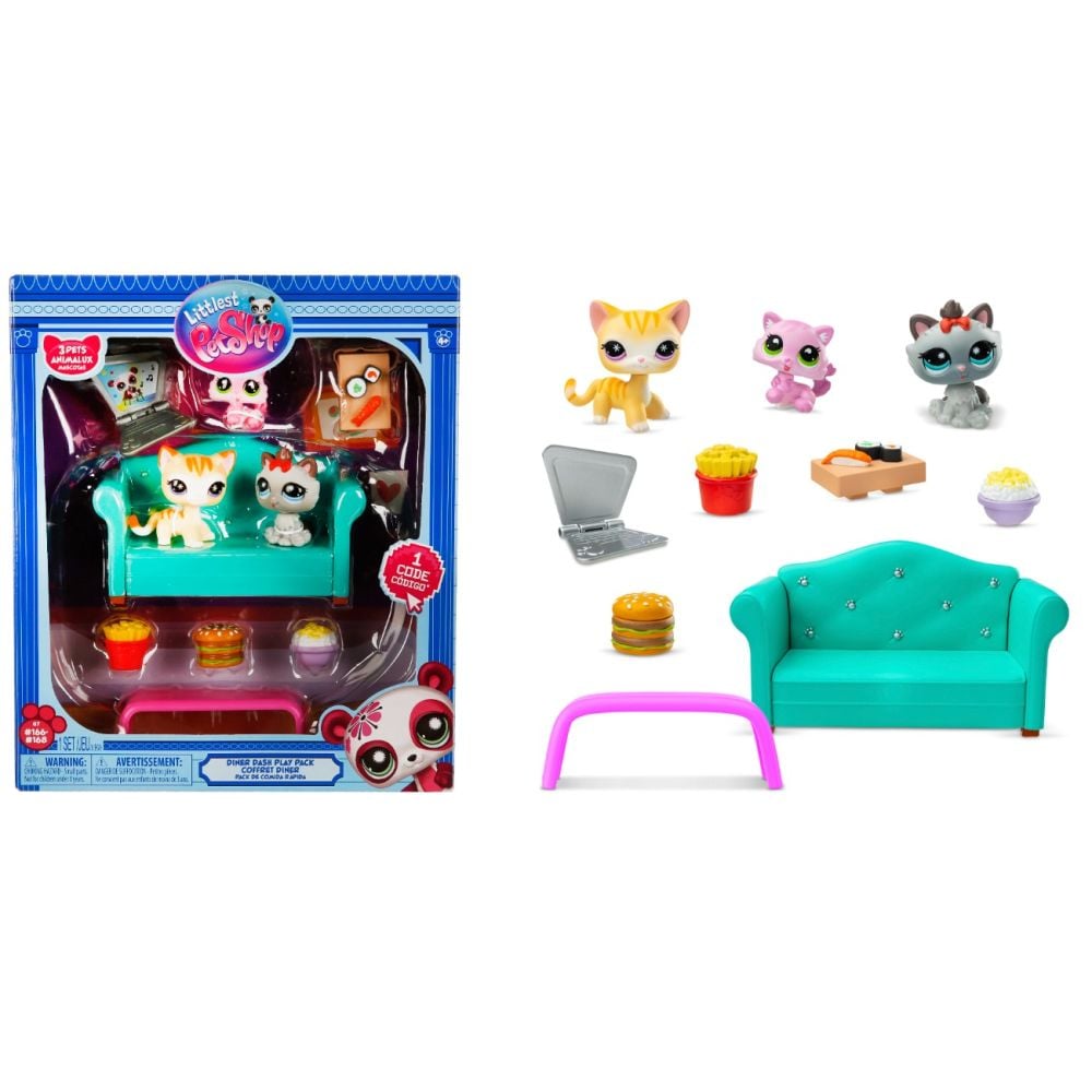 Комплект от 3 фигурки, Littlest Pet Shop, Diner Dash