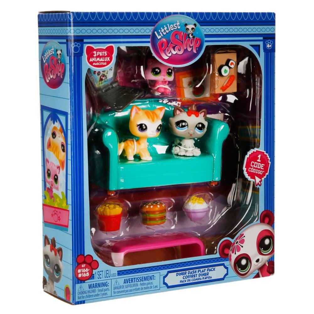 Комплект от 3 фигурки, Littlest Pet Shop, Diner Dash