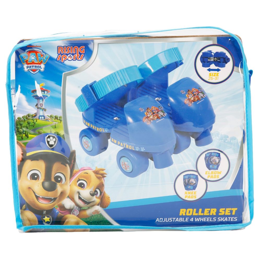 Комплект ролкови кънки със защитни протектори, Rising Sports, Paw Patrol, Размер 25-31, Сини
