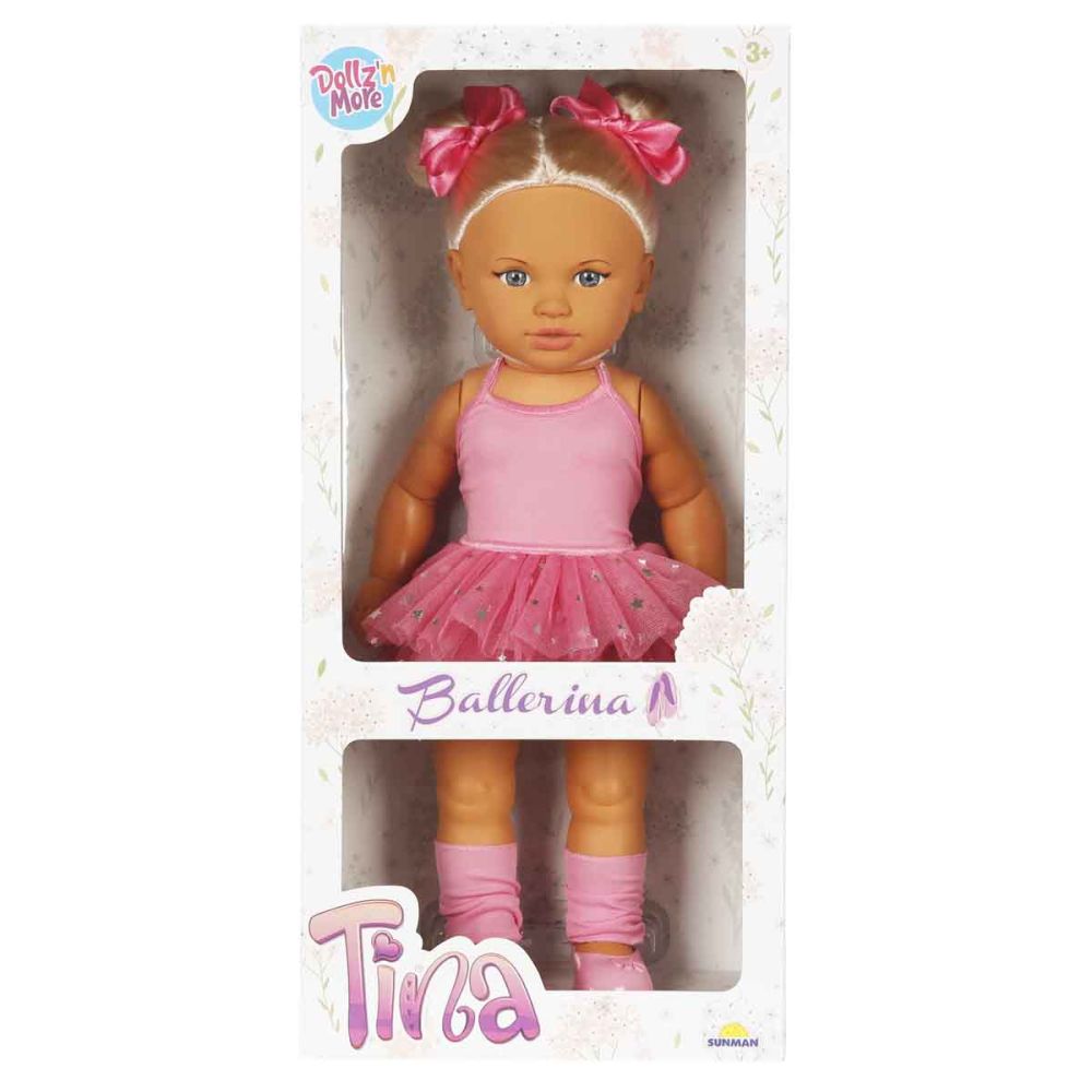 Кукла Dollz And More, Тина Балерина, Тъмнорозова, 45 см