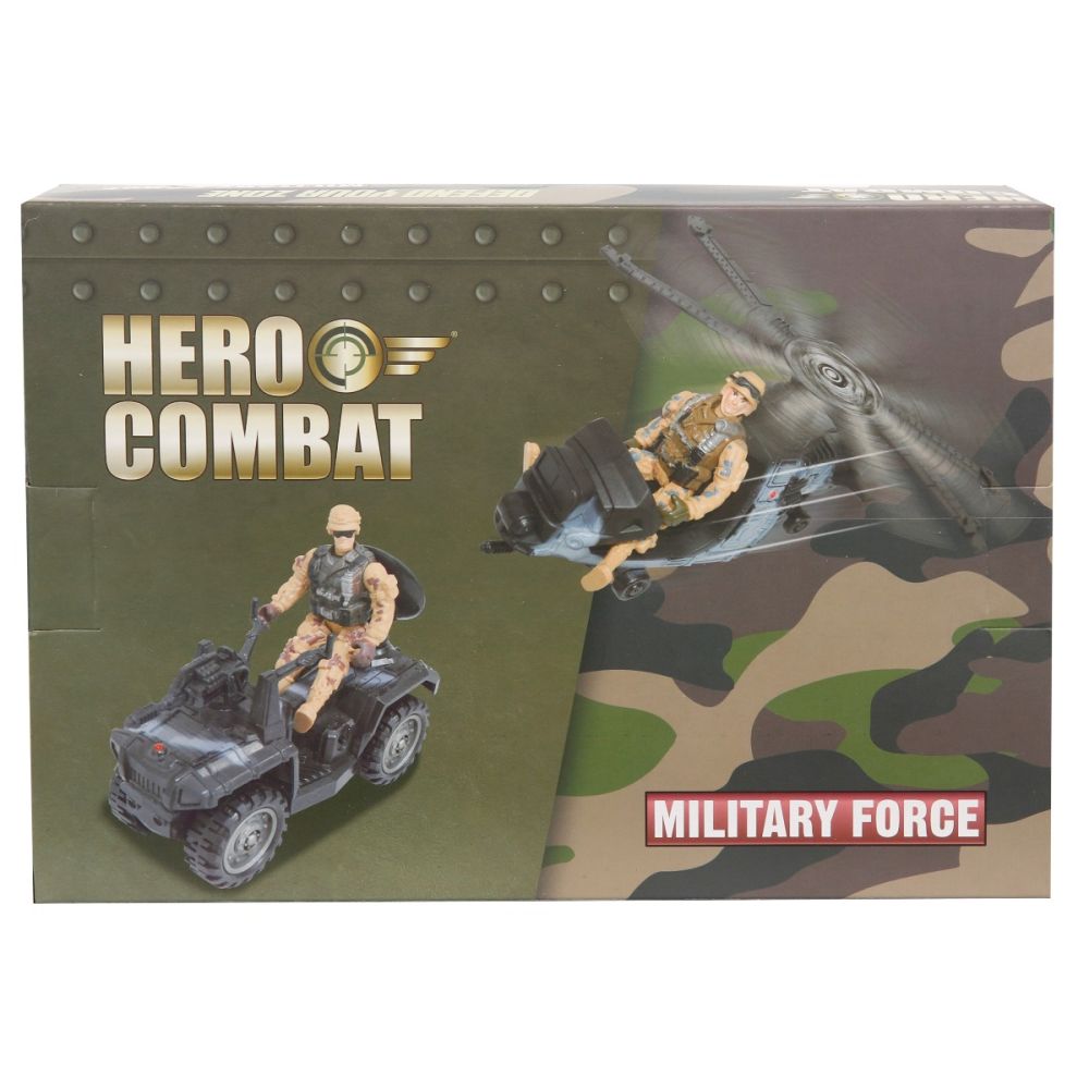 Комплект военен автомобил с фигурка, Hero Combat