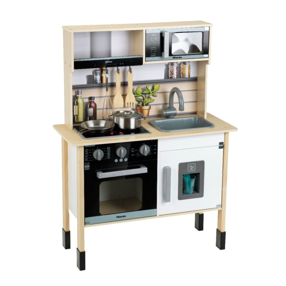 Комплект дървенa детска кухня със светлини, звуци и аксесоари, Miele, Midi 2