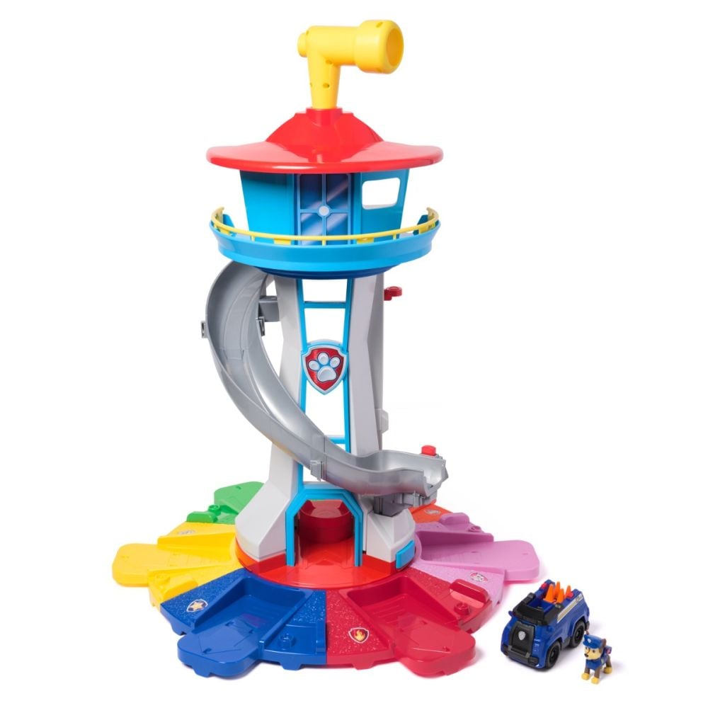Комплект за игра с превозно средство и контролна кула, Paw Patrol, My Size Lookout Tower, 6073778