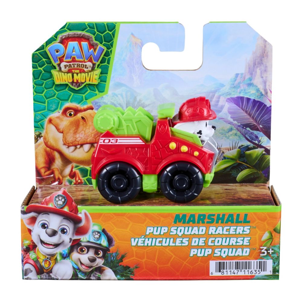 Мини превозно средство с фигурка, Paw Patrol the Dino Movie, Pup Squad Racers, Marshall, 20157135