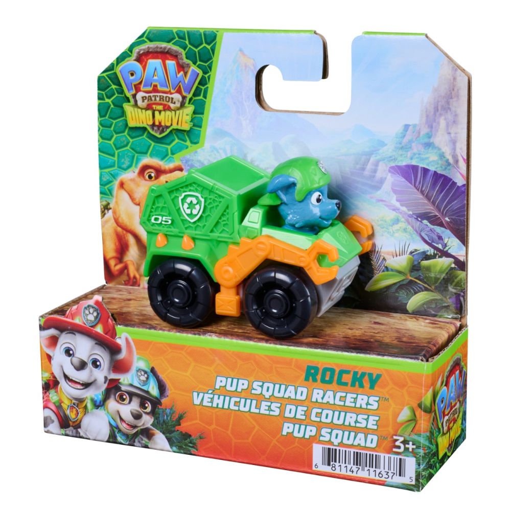 Мини превозно средство с фигурка, Paw Patrol the Dino Movie, Pup Squad Racers, Rocky, 20157137