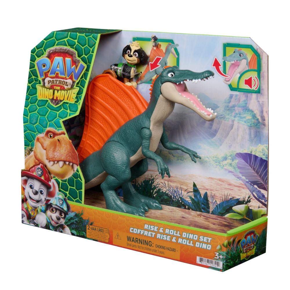 Комплект за игра с динозавър и фигурка, Paw Patrol, Rise and Roll Dino, 6076188