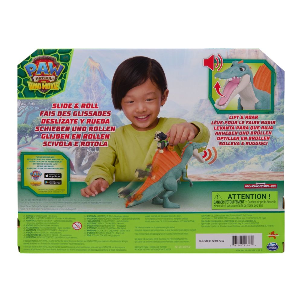 Комплект за игра с динозавър и фигурка, Paw Patrol, Rise and Roll Dino, 6076188