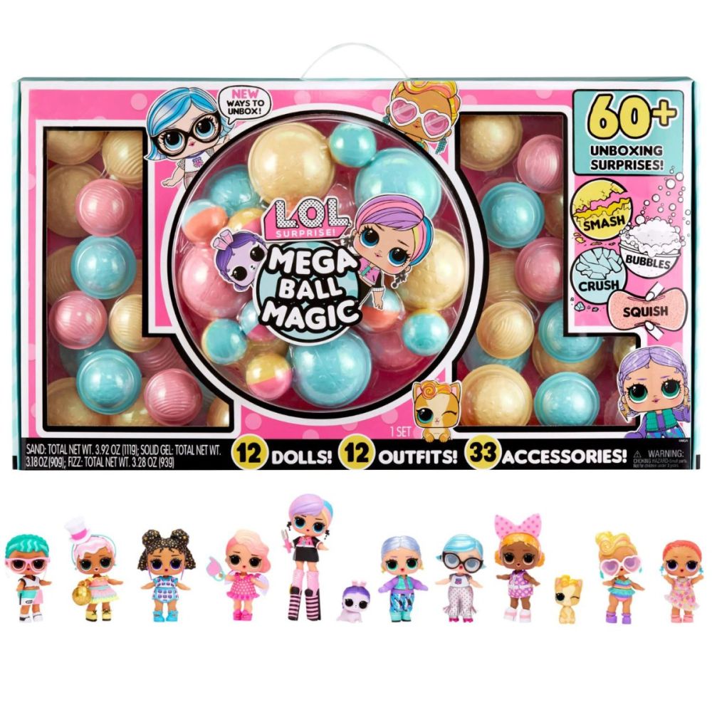 Комплект 12 кукли, LOL Surprise Mega Ball Magic, 60 изненади