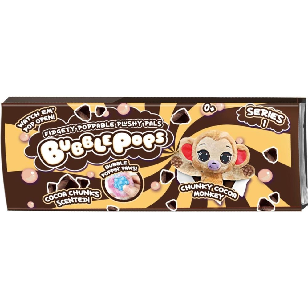 Ароматизирана плюшена играчка, Bubble Pops, S1, Chunky Cocoa Monkey, 34 см