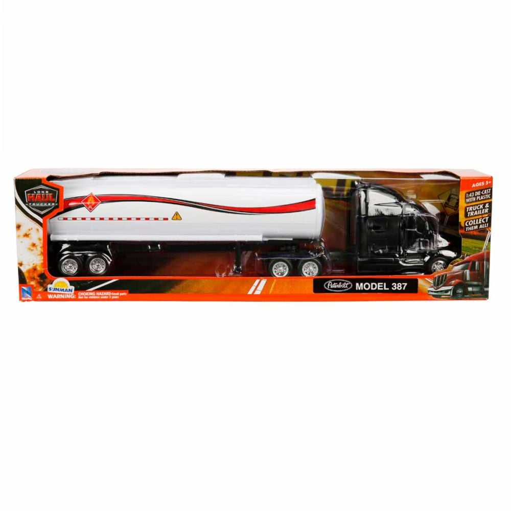 Метален камион с резервоар, New Ray, Peterbilt 387, 1:43
