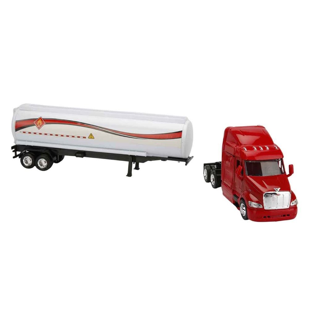 Метален камион с резервоар, New Ray, Peterbilt 387, 1:43