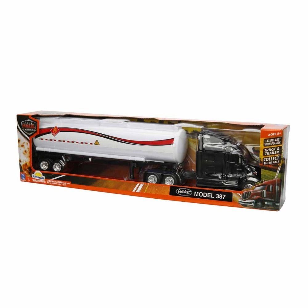 Метален камион с резервоар, New Ray, Peterbilt 387, 1:43