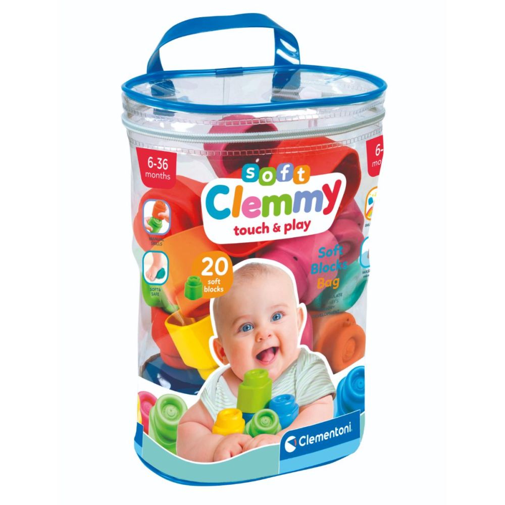 Комплект от 20 меки кубчета Clementoni, Soft Clemmy