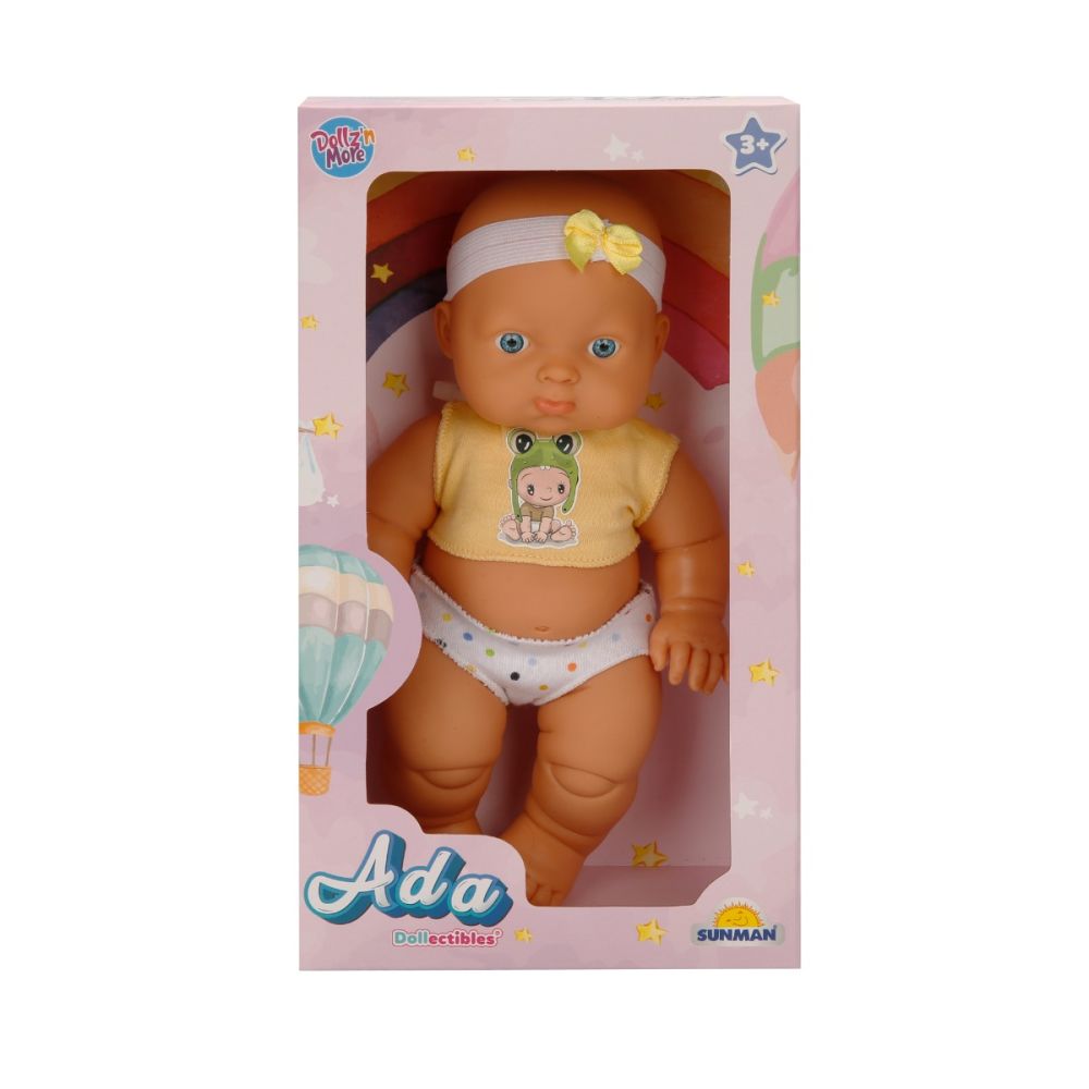Кукла бебе Ada, Dollz n More, жълта, 23 см