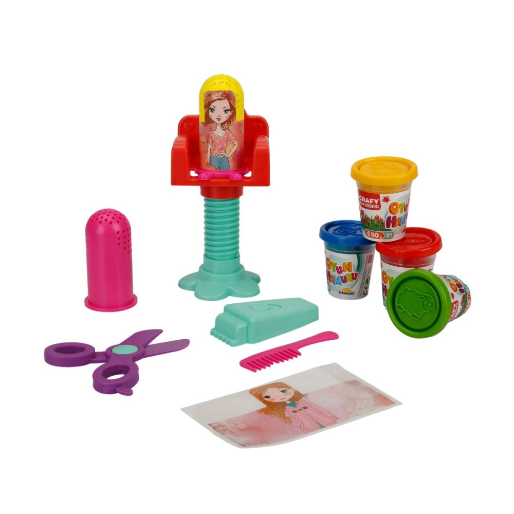 Фризьорски комплект от пластилин, Crafy, 15 части