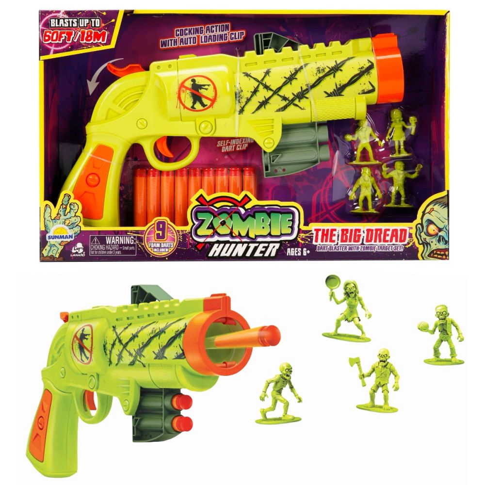 Пистолет с 9 дунапренени снаряда, Lanard Toys, Zombie Hunter