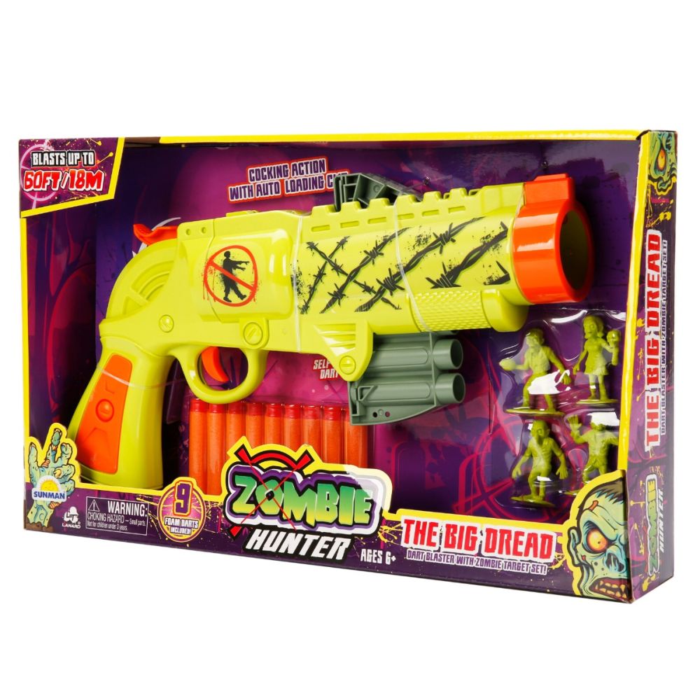 Пистолет с 9 дунапренени снаряда, Lanard Toys, Zombie Hunter