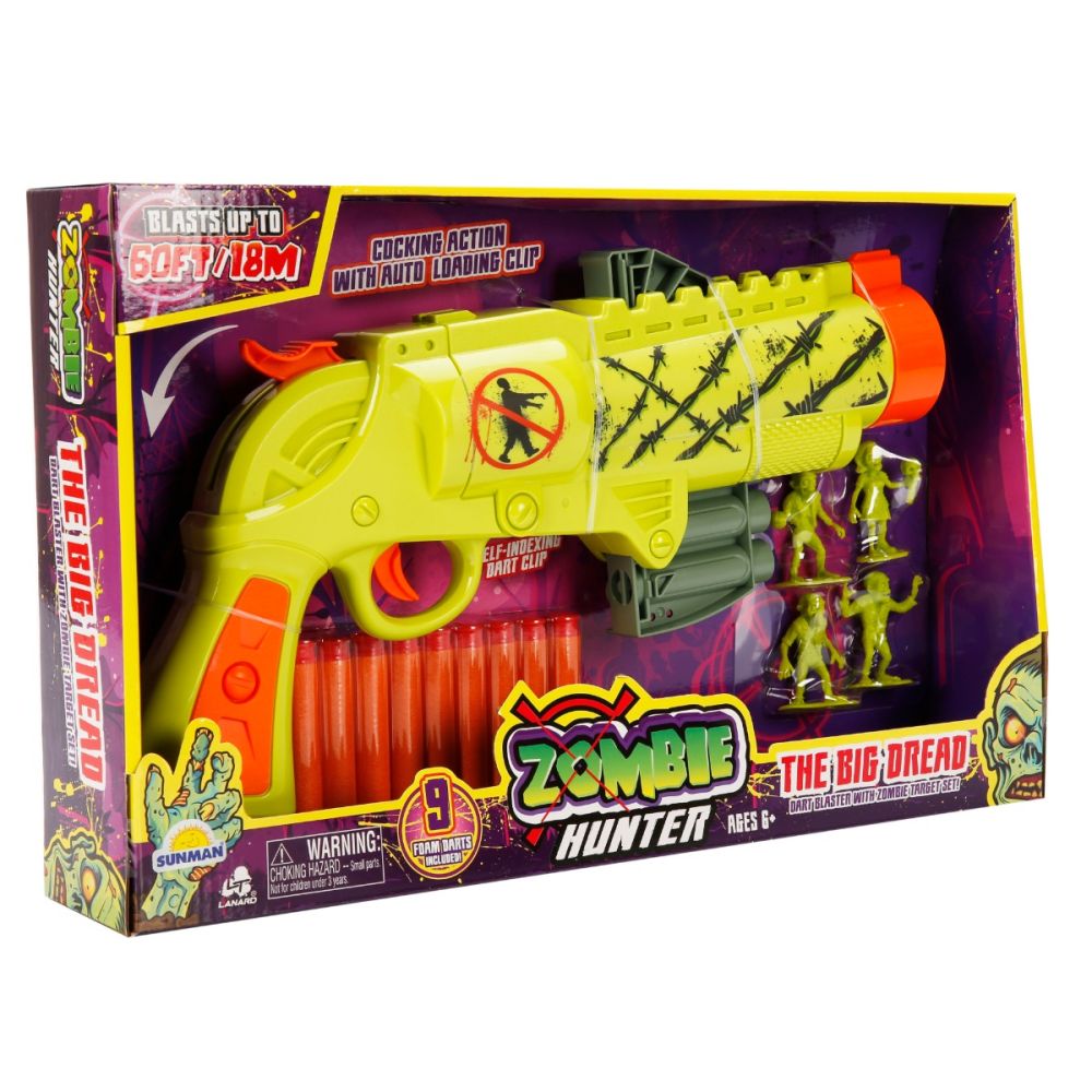 Пистолет с 9 дунапренени снаряда, Lanard Toys, Zombie Hunter