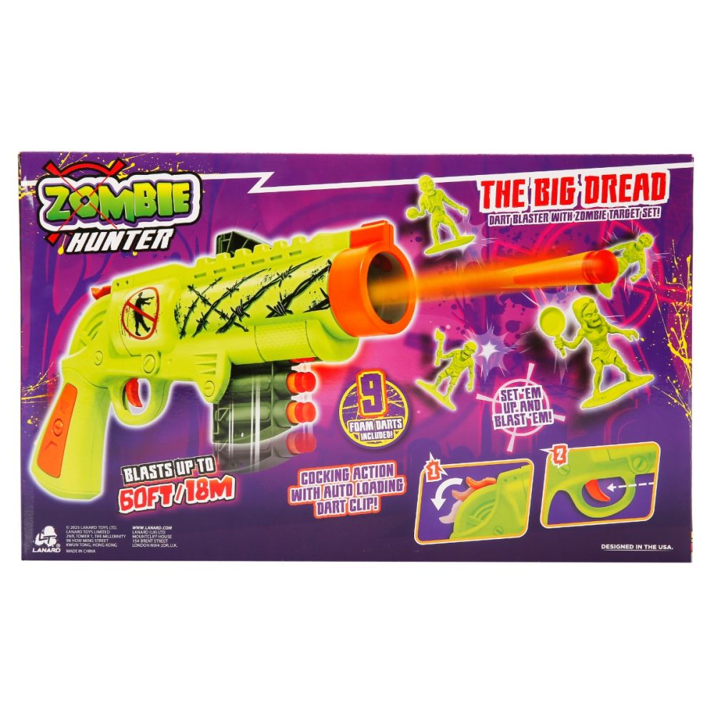 Пистолет с 9 дунапренени снаряда, Lanard Toys, Zombie Hunter