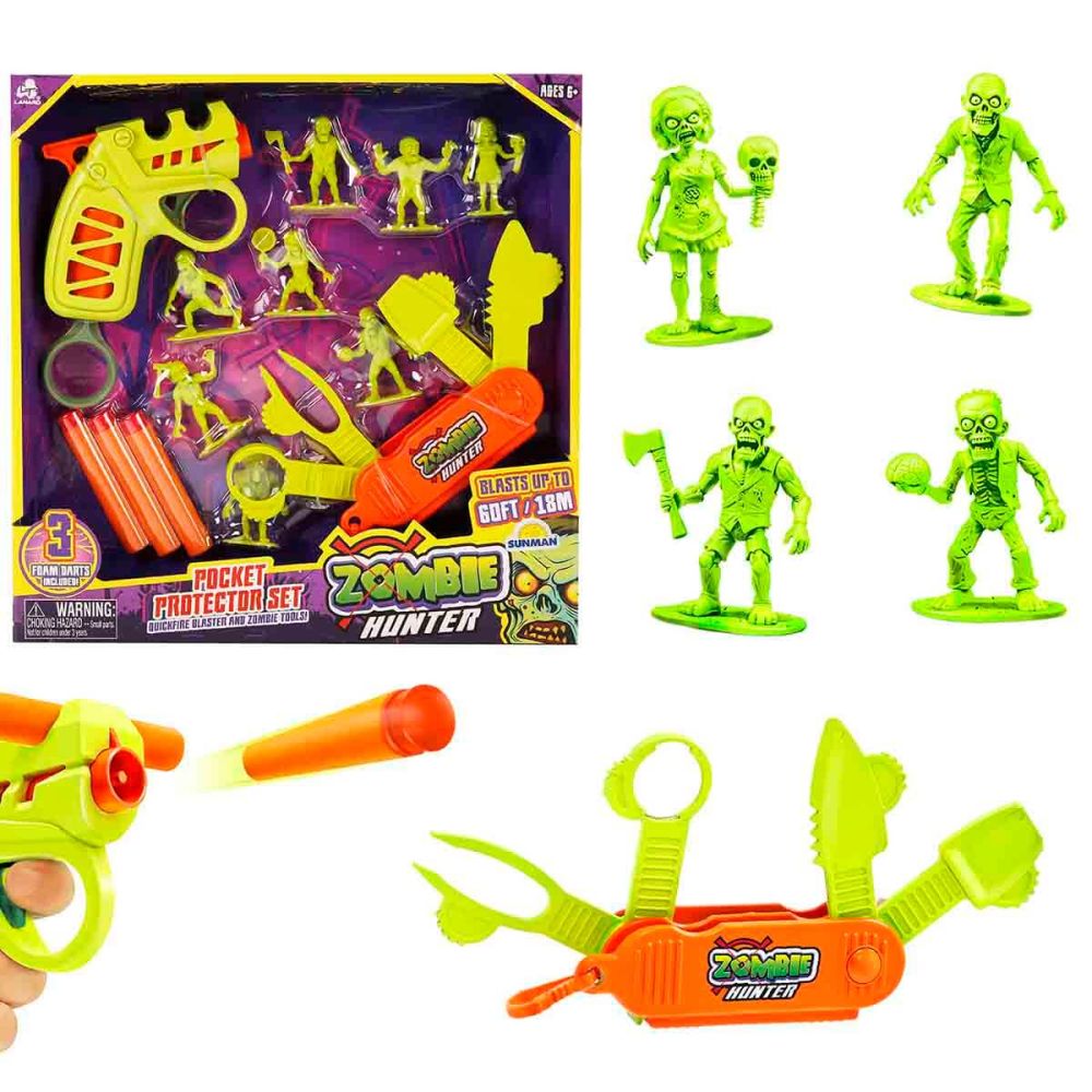Комплект играчки оръжия, Lanard Toys, Pocket Protector Zombie Hunter