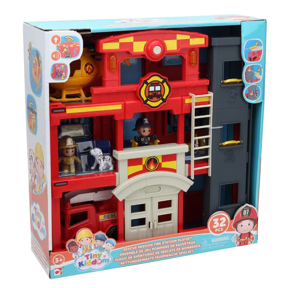 Комплект за игра, Tiny Kiddom, Пожарна служба, 32 части