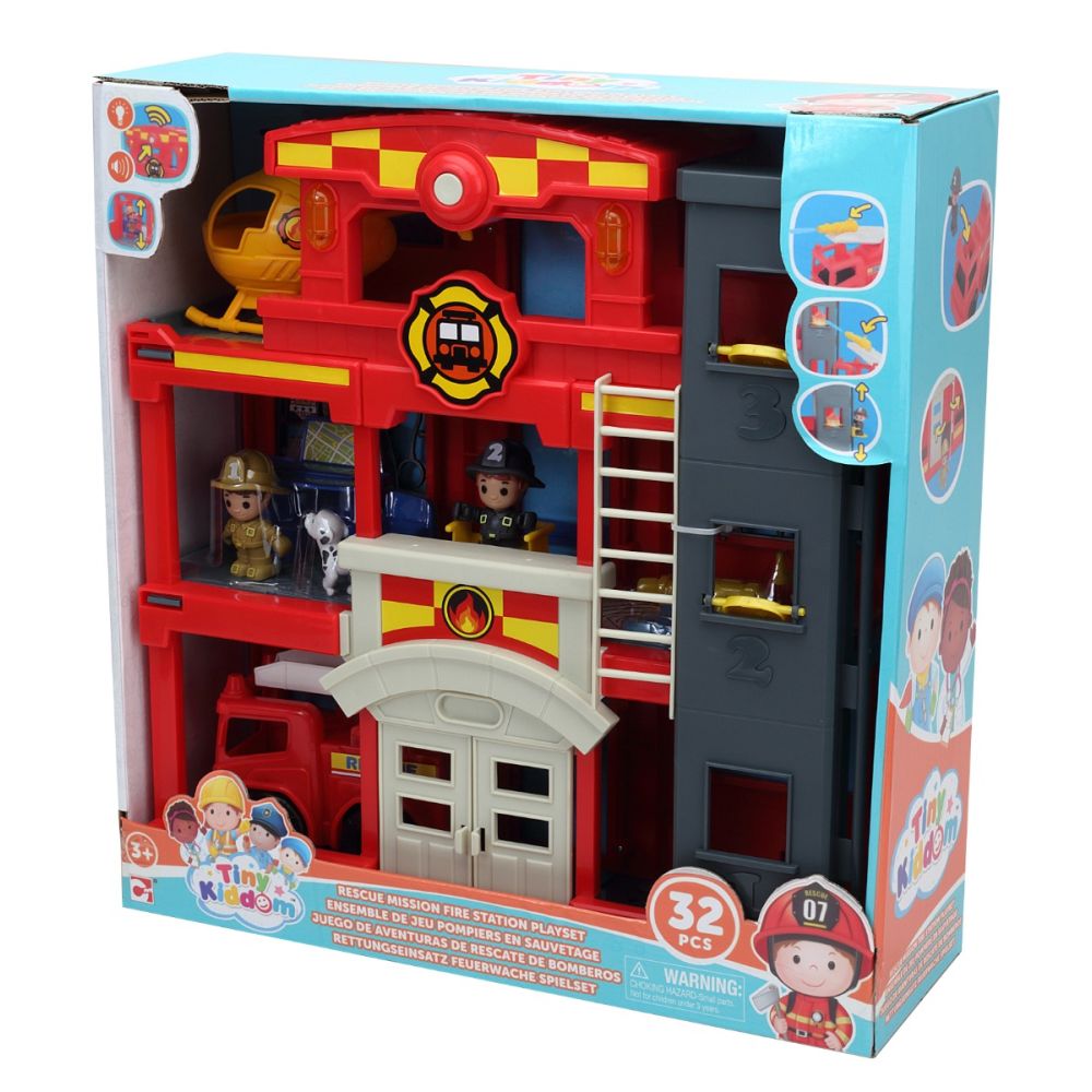 Комплект за игра, Tiny Kiddom, Пожарна служба, 32 части