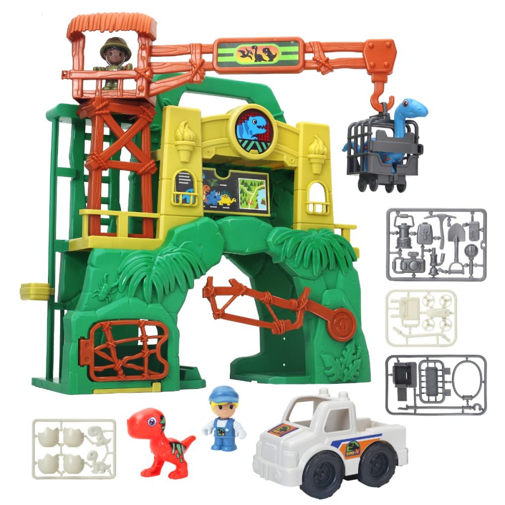 Комплект за игра, Tiny Kiddom, Dino Nursery Tower, 28 части