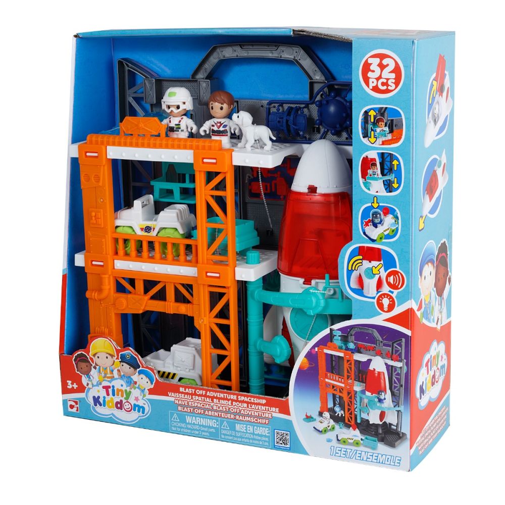 Комплект за игра, Tiny Kiddom, Blast off Adventure Spaceship, 32 части