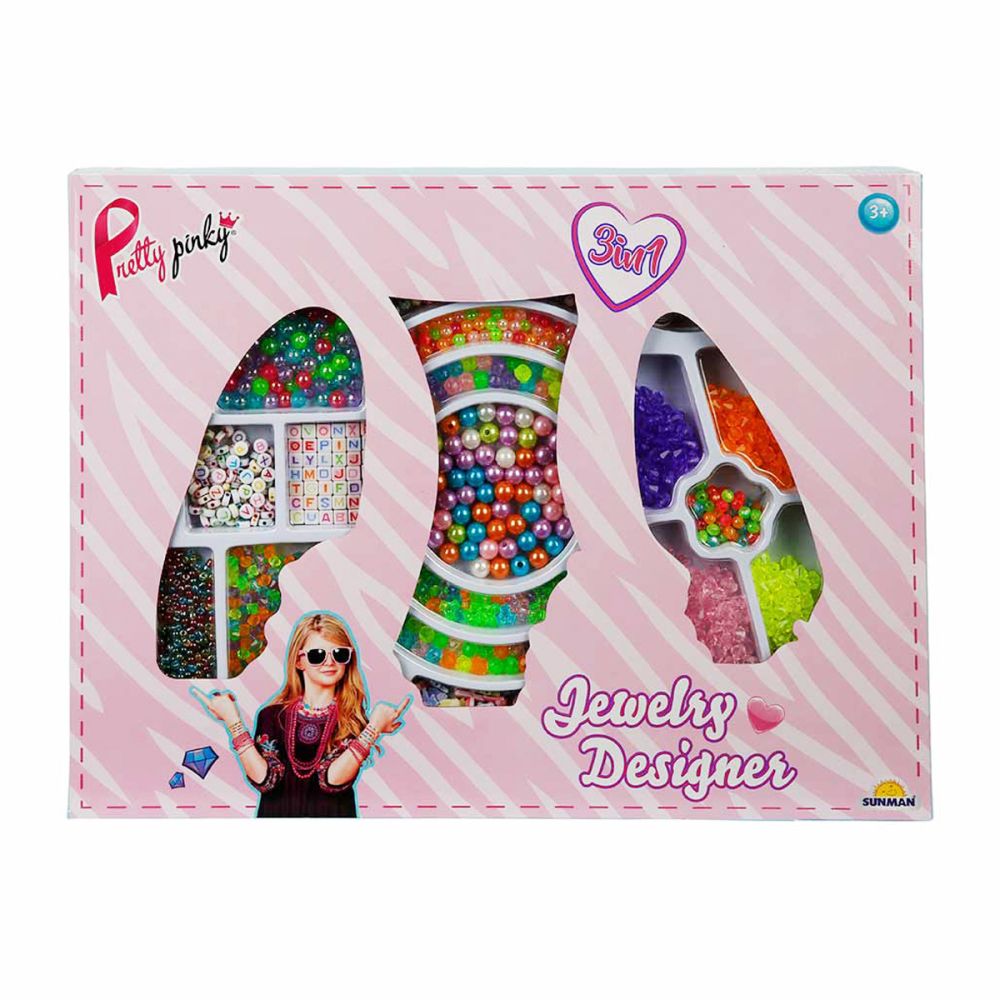Комплект за изработка на бижута с мъниста 3 в 1, Pretty Pinky