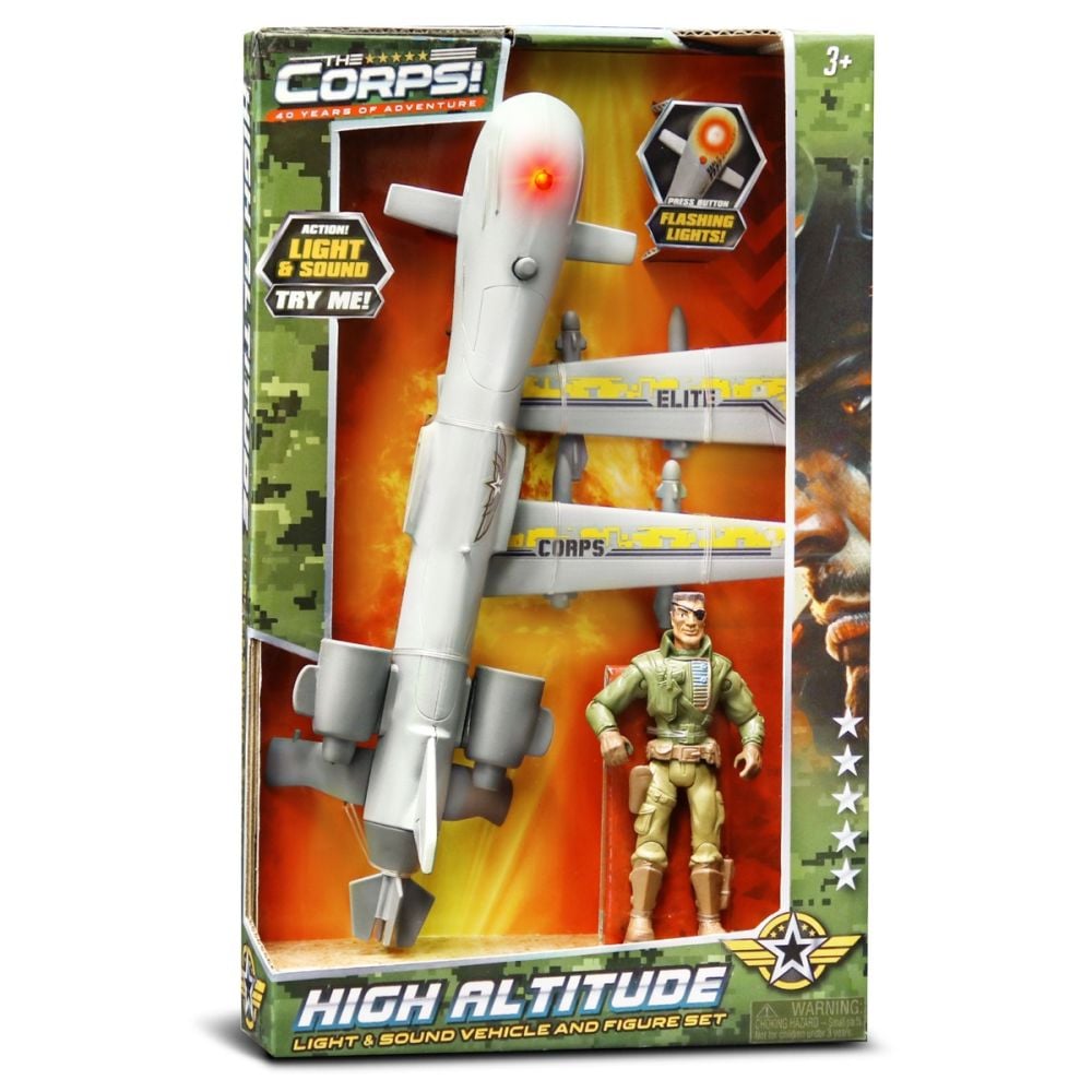 Боен самолет и фигурка, Lanard Toys, The Corps Universe, Elite Corps