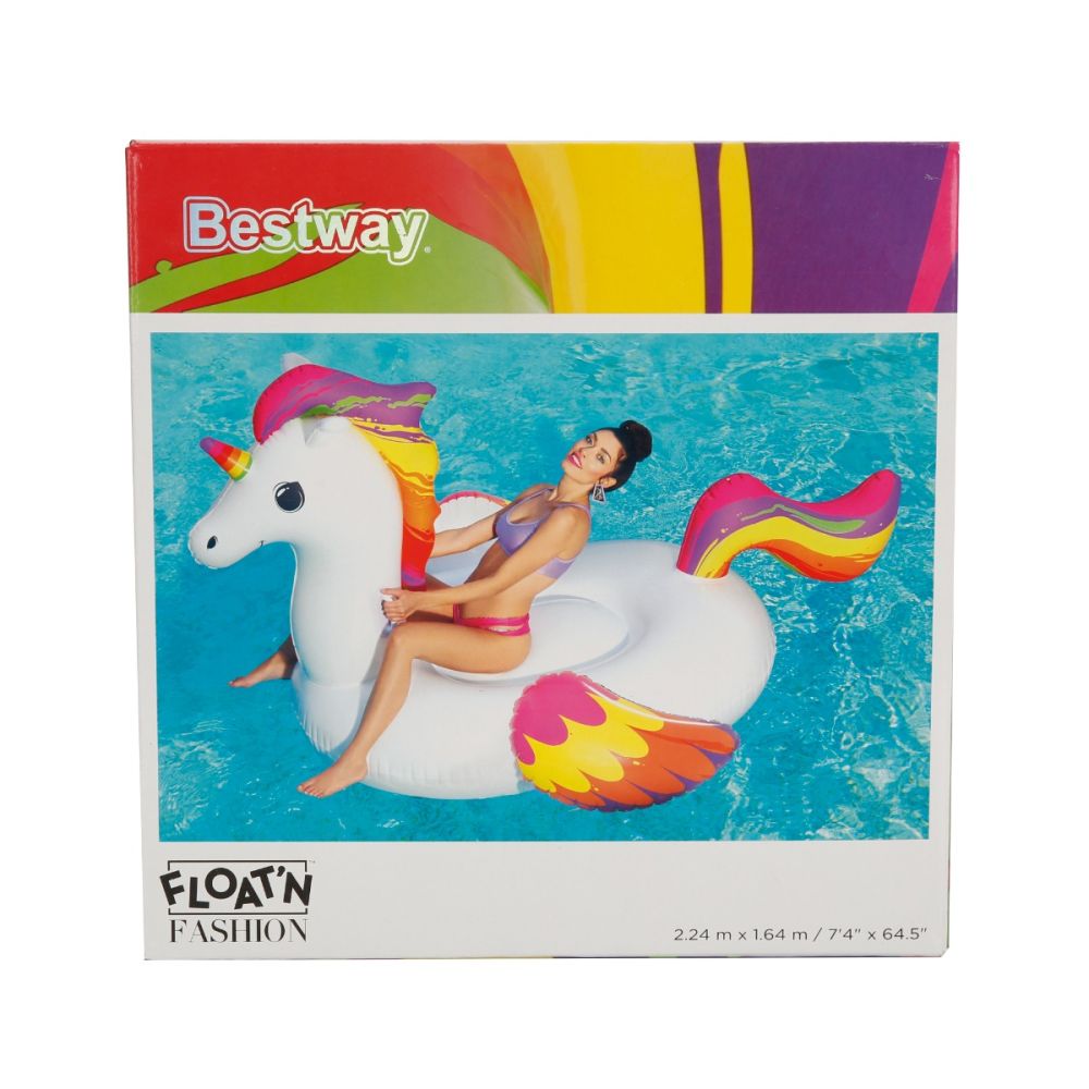 Надуваем еднорог Ride-On, Bestway, 224 x 164 см