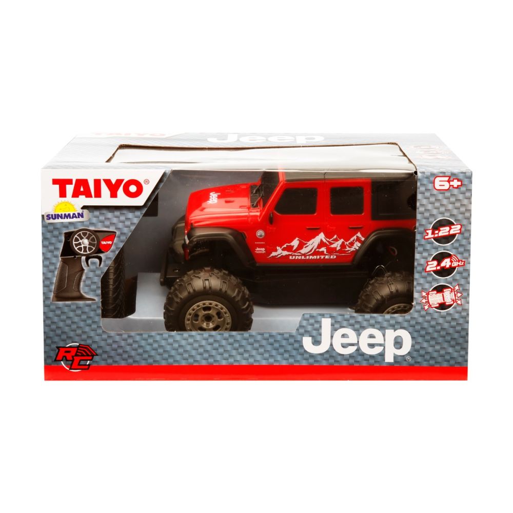 Офроуд количка с дистанционно управление, Taiyo, Jeep Wrangler Rubicon, Червена, 1:22