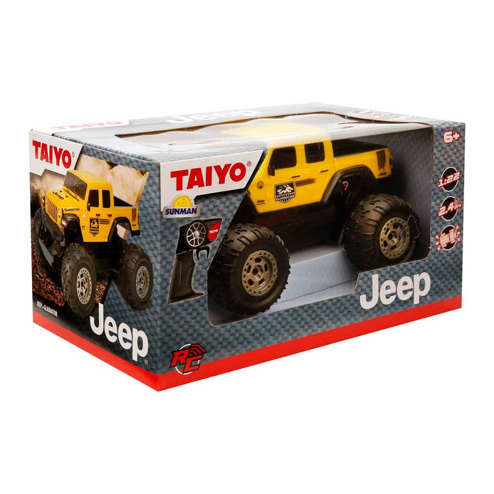 Офроуд количка с дистанционно управление, Taiyo, Jeep Gladiator, Жълта, 1:22
