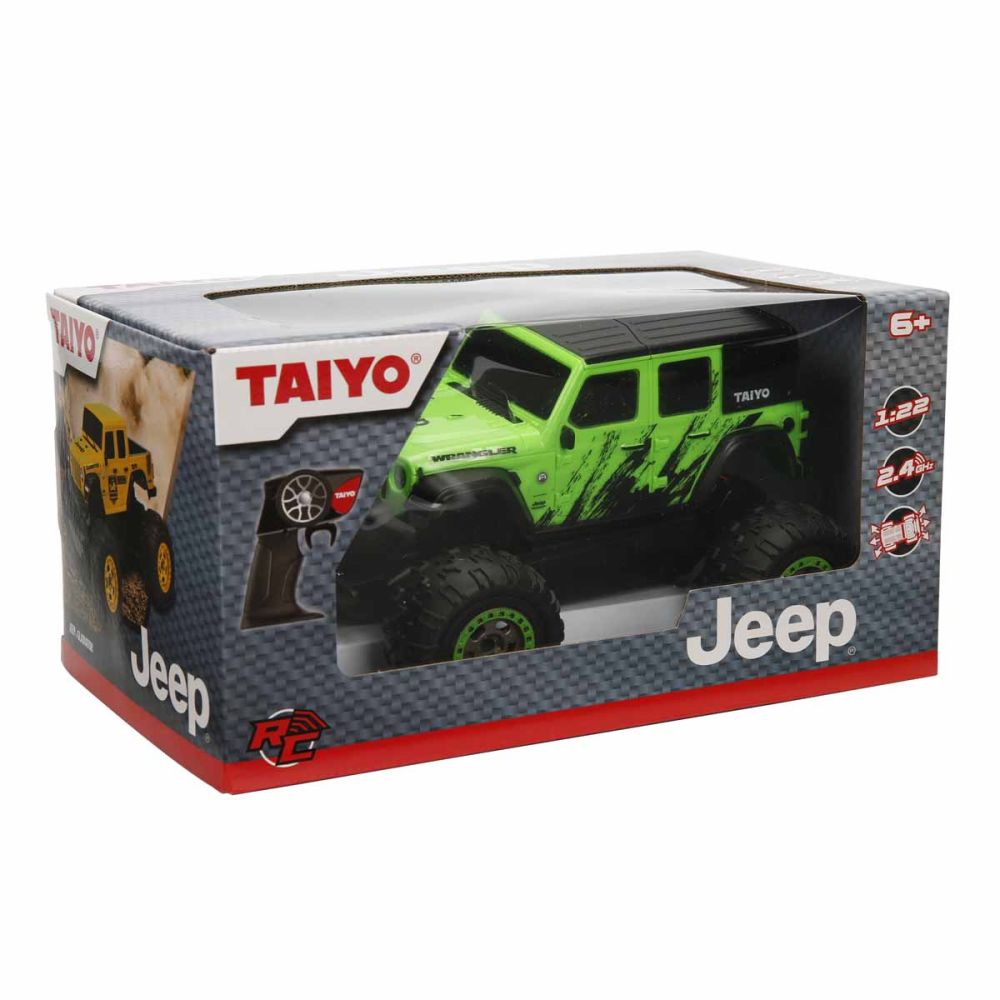Офроуд количка с дистанционно управление, Taiyo, Jeep Wrangler Sahara Unlimited, Зелена, 1:22
